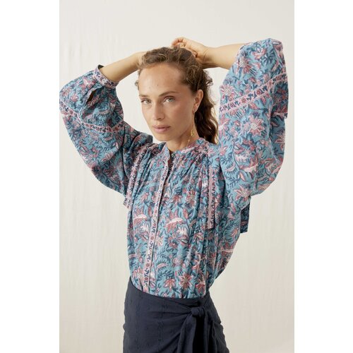 Louise Misha Dames blouse met lange mouw in prachtige bloemenprint