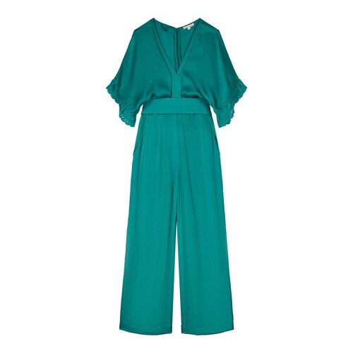 Louise Misha Dames jumpsuit met ceintuur in een prachtige groene kleur