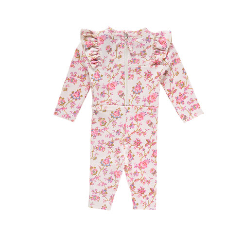 Louise Misha UV jumpsuit met lange mouw en pijpen in bloemenprint