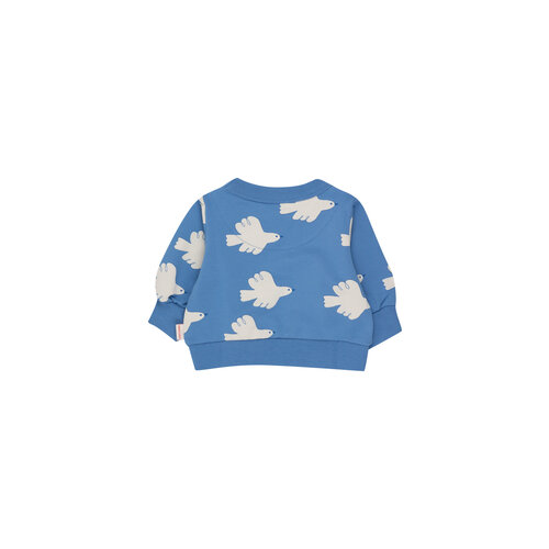 Tinycottons Blauwe baby sweater met duiven print