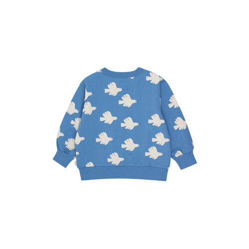 Tinycottons Blauwe sweater met duiven print