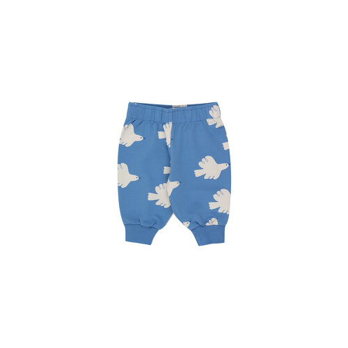 Tinycottons Blauwe baby sweatpant met duiven print