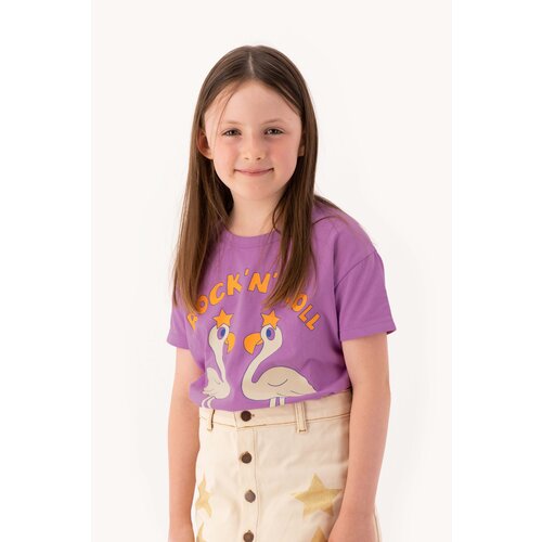 Tinycottons Paars t-shirt met flamingo opdruk