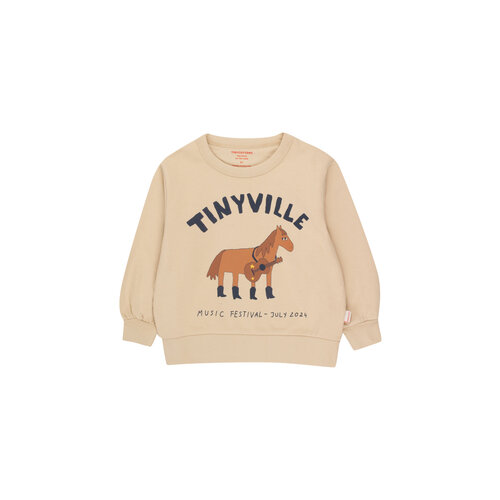 Tinycottons Crème kleurige sweater met paard opdruk