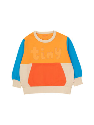 Tinycottons Color Block Sweatshirt Orange Vanilla