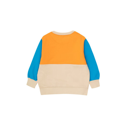 Tinycottons Color block sweater met logo opdruk