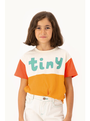 Tinycottons Color Block Tee Light Cream Orange