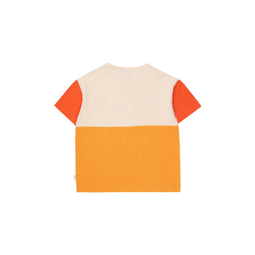 Tinycottons Color block t-shirt met logo opdruk