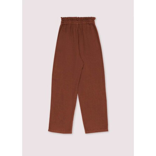 the new society Lange linnen dames broek in roest bruin the new society Lange linnen dames broek in roest bruin