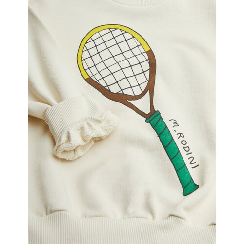 Mini Rodini Off white trui met tennis opdruk