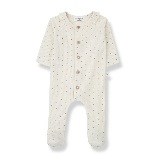 1 + in the family Cari jumpsuit w/feet Ivory