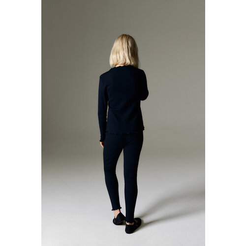 the new society Legging in donker blauw met elastische band