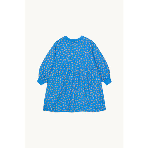 Tinycottons Blauwe sweater jurk met bloemen print