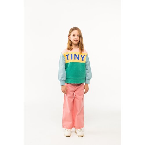 Tinycottons Color block sweater met Tiny opdruk