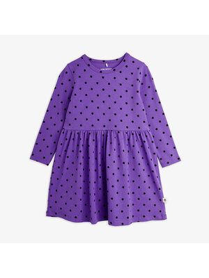 Mini Rodini Polka Dot Long Sleeve Dress Purple