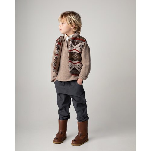 Donsje Wollen gilet in winterse print