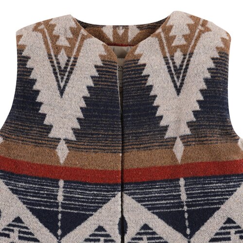 Donsje Wollen gilet in winterse print