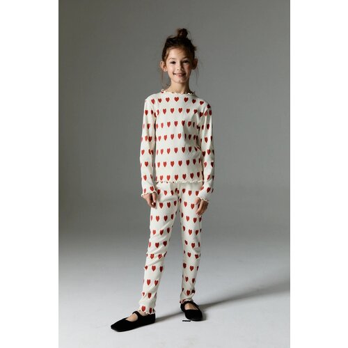 the new society Legging met hartjes print en elastische band