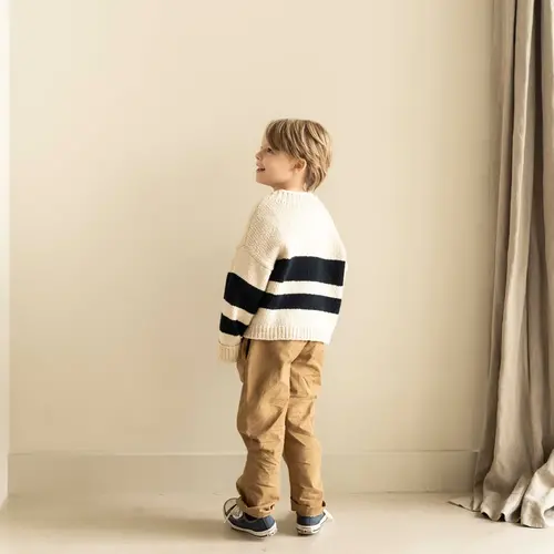 JENEST Blauw gestreepte gebreide trui JENEST Blauw gestreepte gebreide trui