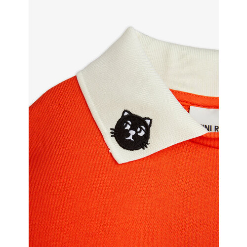 Mini Rodini Rode trui met katten kraagje Mini Rodini Rode trui met katten kraagje