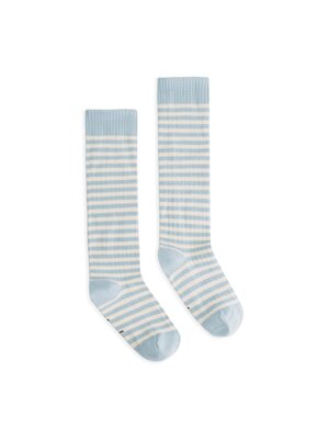 Gray label Long Ribbed Socks Sky & Cream