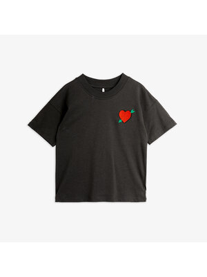 Mini Rodini Arrowed Heart Emb Ss Tee Black