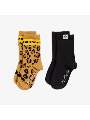 Mini Rodini Basic Leopard 2-Pack Socks Multi