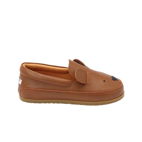 Donsje Klassieke loafers met beer in bruin leer