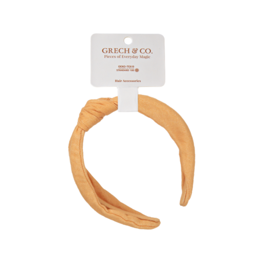Grech & Co Haarband geel met knoopdetail