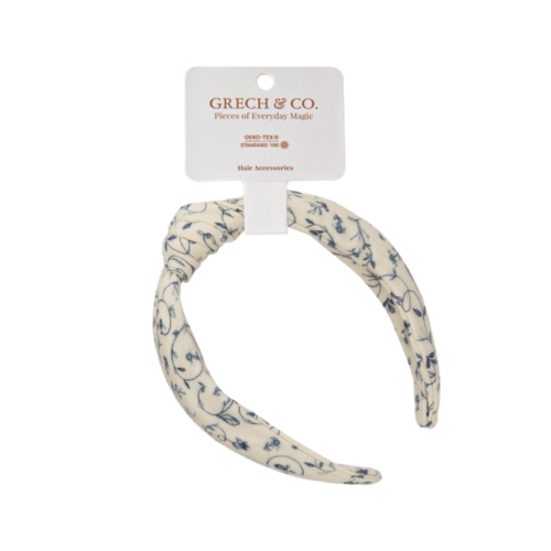 Grech & Co Haarband met blauwe bloemenprint
