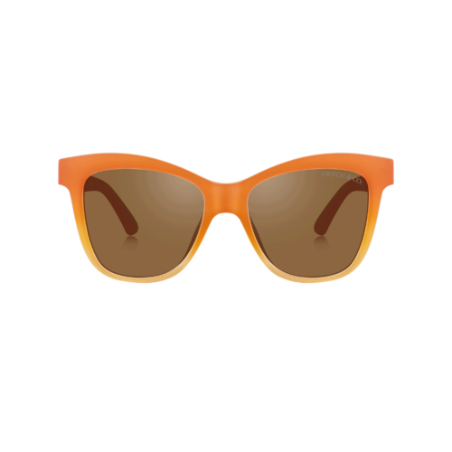 Grech & Co Wayfarer zonnebril in oranje bruin
