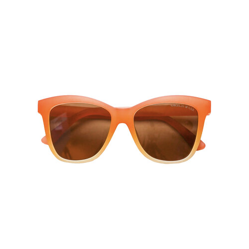 Grech & Co Wayfarer zonnebril in oranje bruin