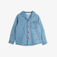 Mini hearts woven ls shirt Blue