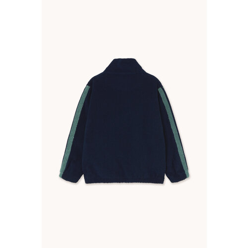 Tinycottons Blauwe sweater met opstaand kraagje