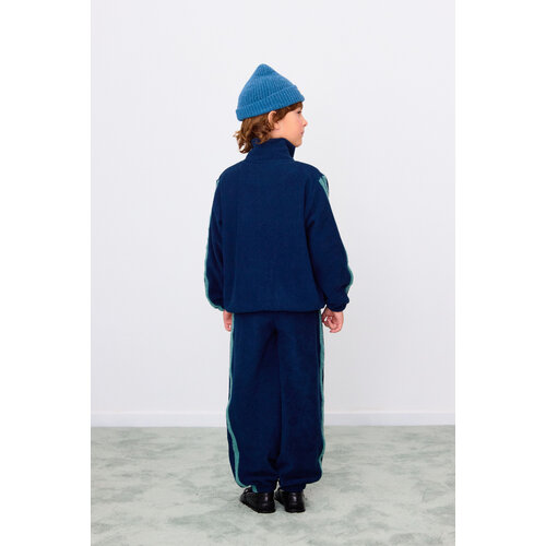 Tinycottons Blauwe jogger met groene streep
