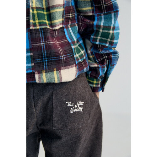 the new society Zachte grijze broek