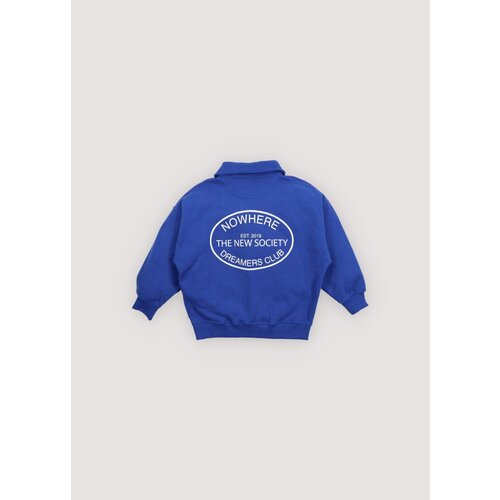 the new society Polo sweater in helder blauw