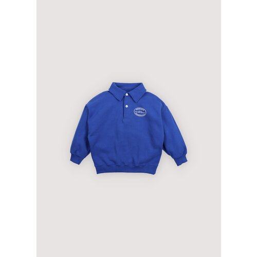 the new society Polo sweater in helder blauw