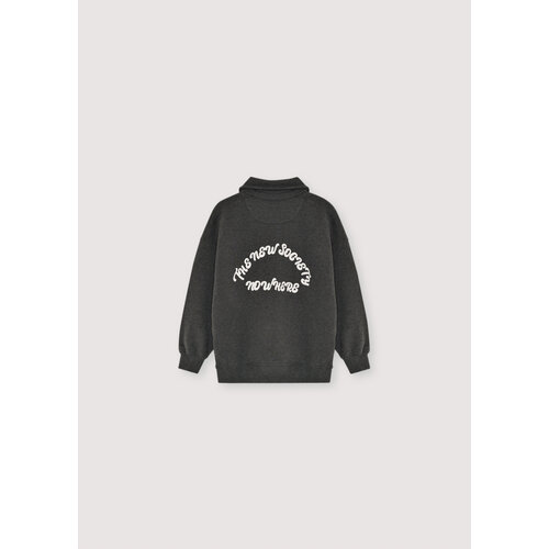 the new society Polo sweater in donker grijs