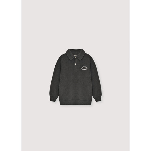 the new society Polo sweater in donker grijs