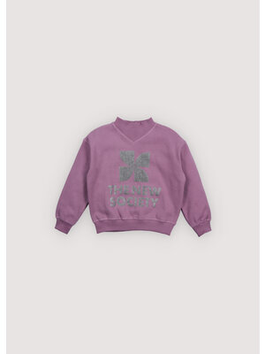 the new society TNS Logo Rib Collar Sweatshirt Grape Bliss