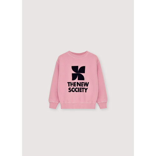 the new society Logo sweater in roze