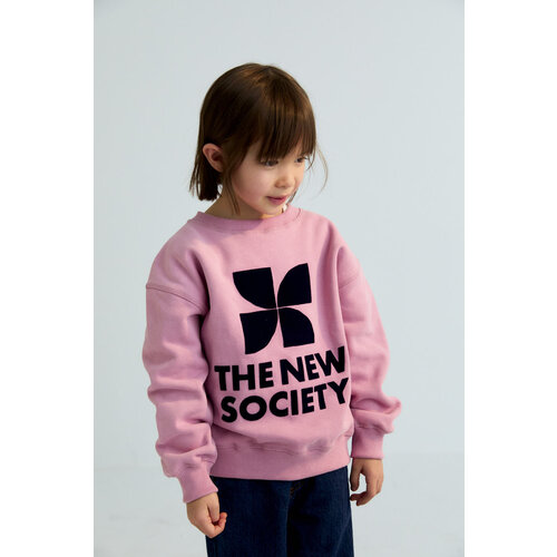 the new society Logo sweater in roze