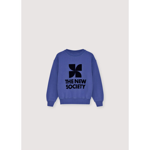 the new society Logo sweater in helder blauw