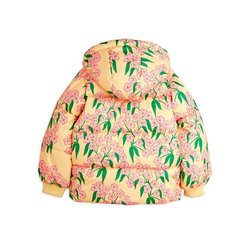 Mini Rodini Gele puffer winterjas met bloemenprint