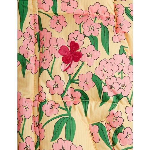Mini Rodini Gele puffer winterjas met bloemenprint