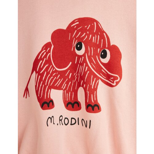 Mini Rodini Roze trui met mammoet opdruk