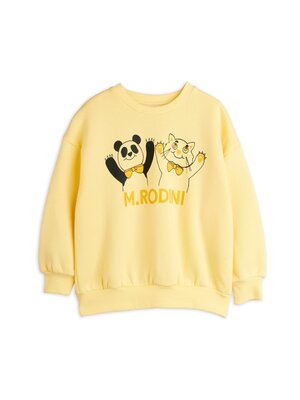 Mini Rodini Panda & Cat Sweatshirt Yellow