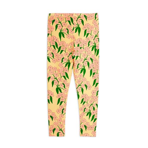 Mini Rodini Gele legging met bloemenprint