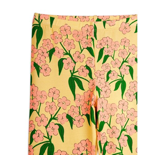 Mini Rodini Gele legging met bloemenprint
